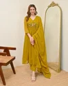 KF 2108 Kalaai Mull Chanderi Aanarkali Kurti Set